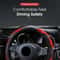 Leather Car Steering Wheel Cover With AntiSlip Grip Carbon Fiber 4