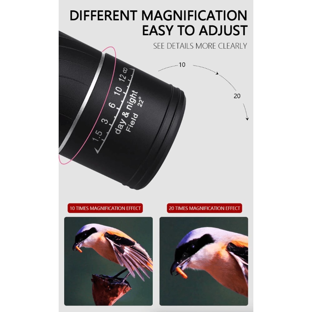 Monocular Binoculars With Night Vision Prism Waterproof 3