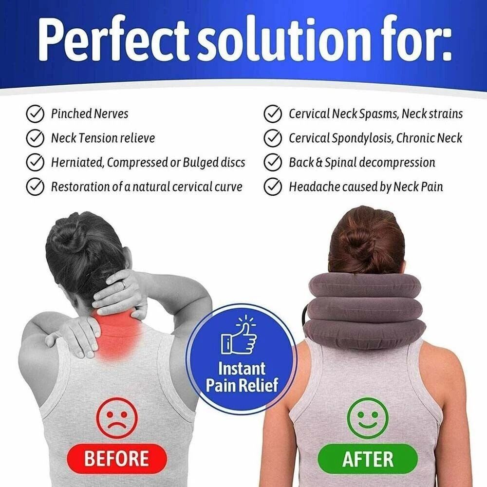 Cervical Neck Traction Device Adjustable Pain Relief Posture Support Collar 6