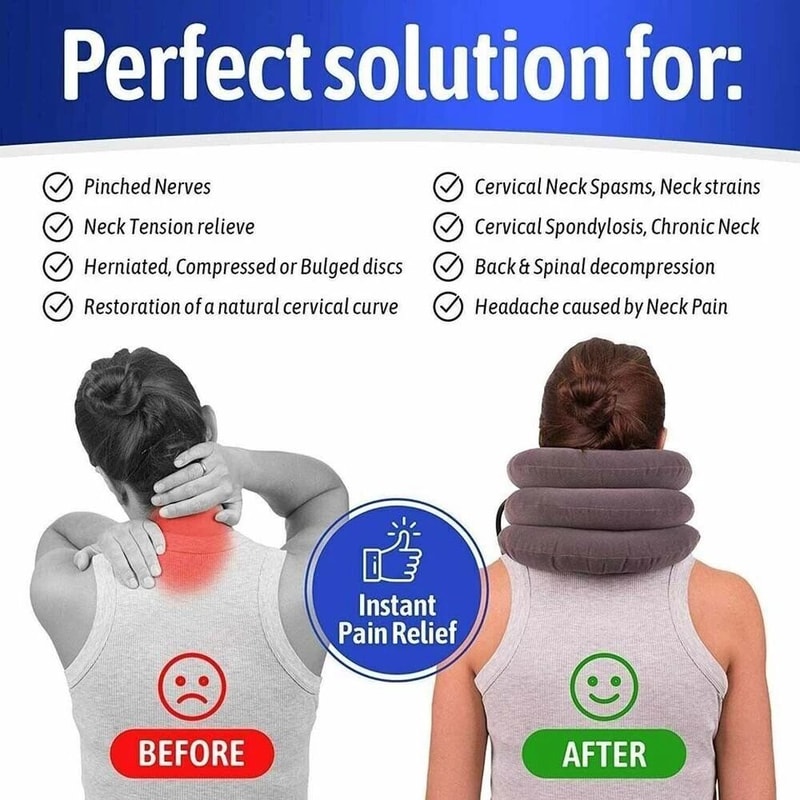 Cervical Neck Traction Device Adjustable Pain Relief Posture Support Collar 6