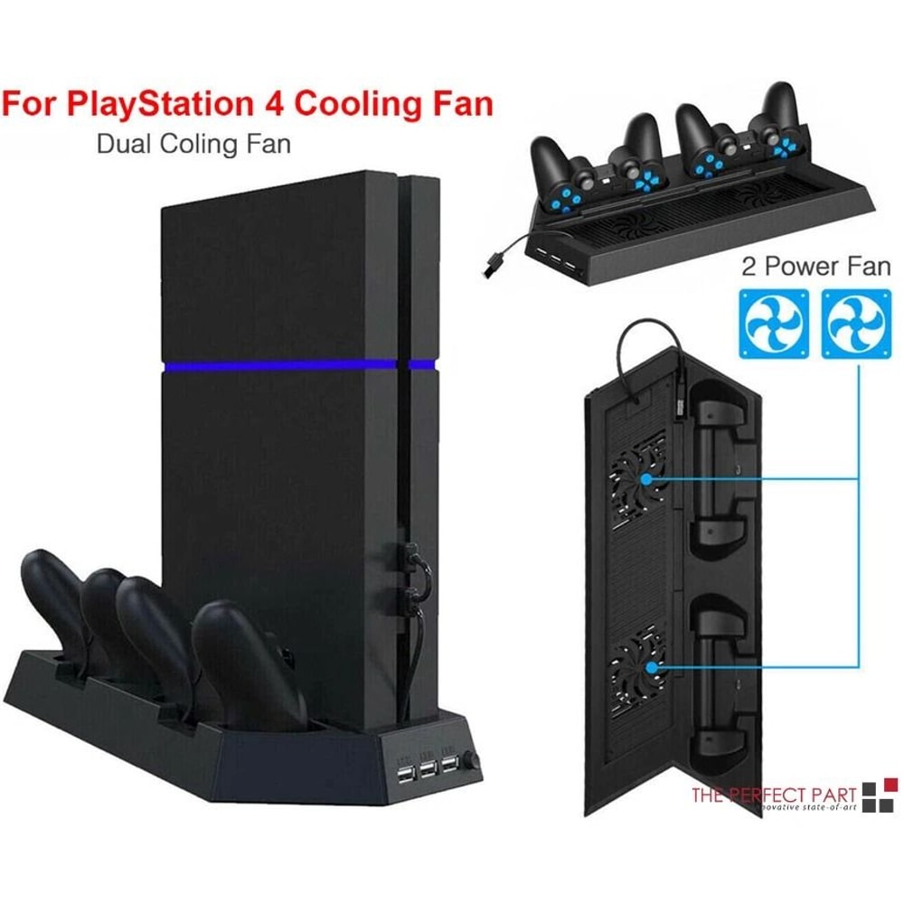 Cooling Station Vertical Stand With Controller Charging Dock And Dual Fans 4
