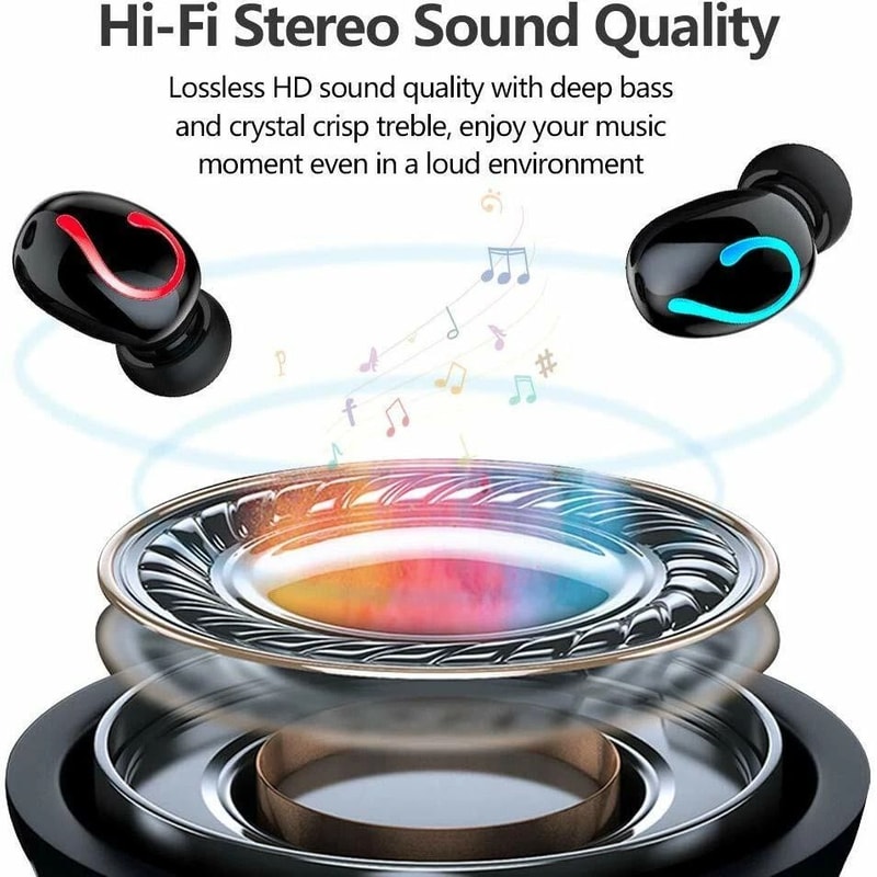 Bluetooth Wireless Earbuds Mini TWS Stereo Headphones Waterproof HiFi Sound 6