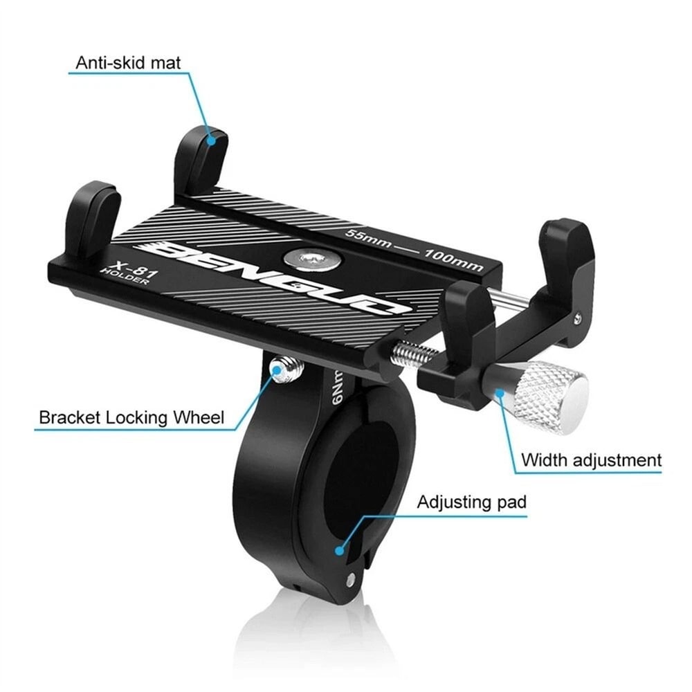 Aluminum Motorcycle Phone Holder Mount Secure Your Cell Phone Or GPS On Any Bike Or Motorcycle Han
