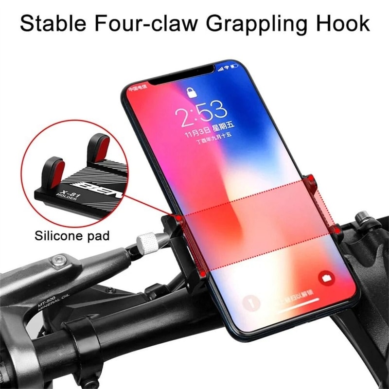 Aluminum Motorcycle Phone Holder Mount Secure Your Cell Phone Or GPS On Any Bike Or Motorcycle Han