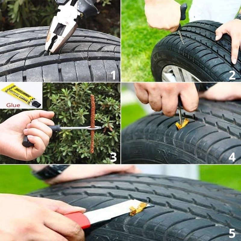 Tire Repair Kit For Car Truck Motorcycle Flat Tire Plug Patch DIY Home Tool 5