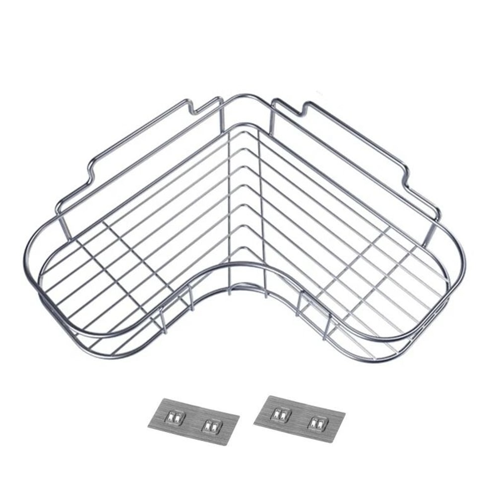 Rustproof Corner Shower Caddy Triangular Rack Bathroom Storage Shelf Organizer With NoDrill Adhesi 9