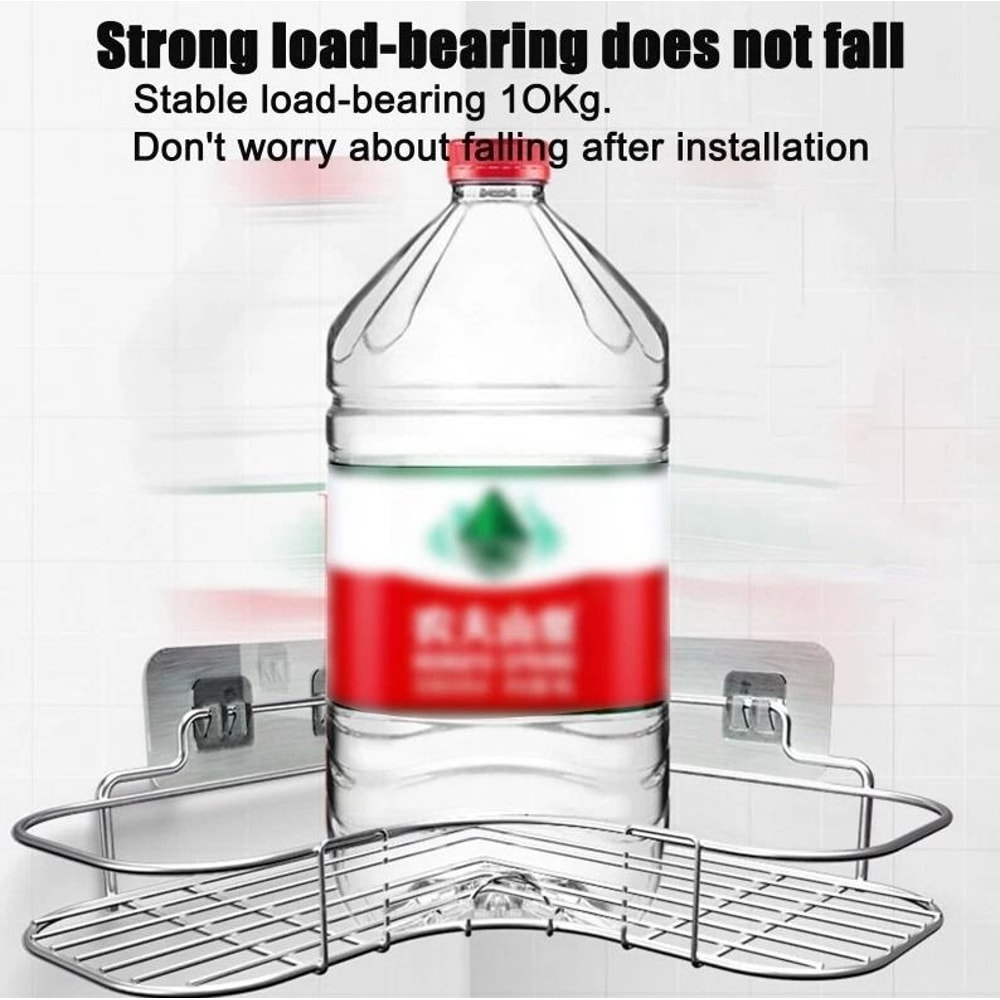 Rustproof Corner Shower Caddy Triangular Rack Bathroom Storage Shelf Organizer With NoDrill Adhesi 10