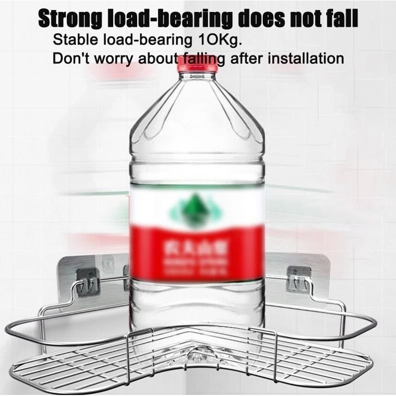 Rustproof Corner Shower Caddy Triangular Rack Bathroom Storage Shelf Organizer With NoDrill Adhesi 10