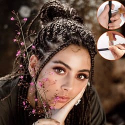 diy crochet needle hook with bamboo handle – dread knit hair braiding tool set