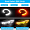 Slim Amber Sequential Flexible LED DRL Turn Signal Strip For Headlight 8