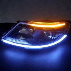 slim amber sequential flexible led drl turn signal strip for headlight
