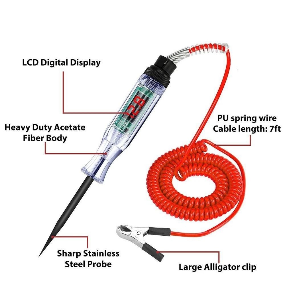 Digital Electric Voltage Circuit Tester For Automotive Truck Car Test Light Reliable Easy Use 8