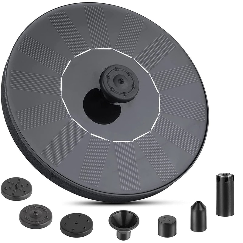 Solar Power Bird Bath Fountain Pump Upgrade With Solar Fountain And Nozzles For Outdoor Bird Bath