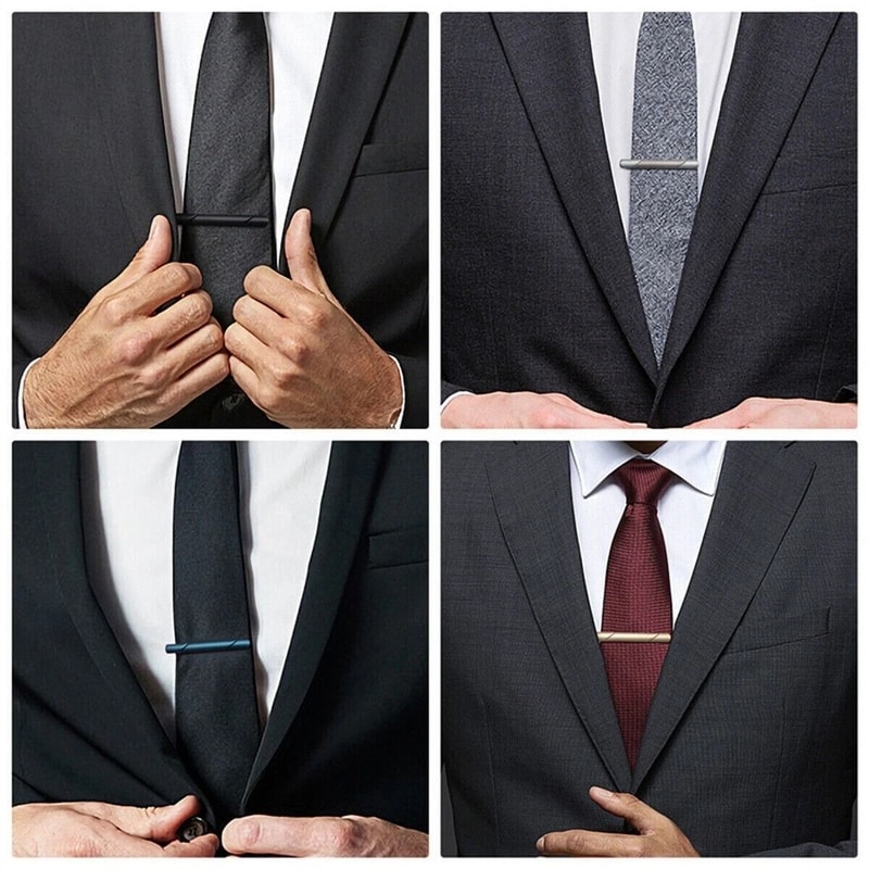 Mens Stainless Steel Tie Clip Set Necktie Bar Clasp Pin 1