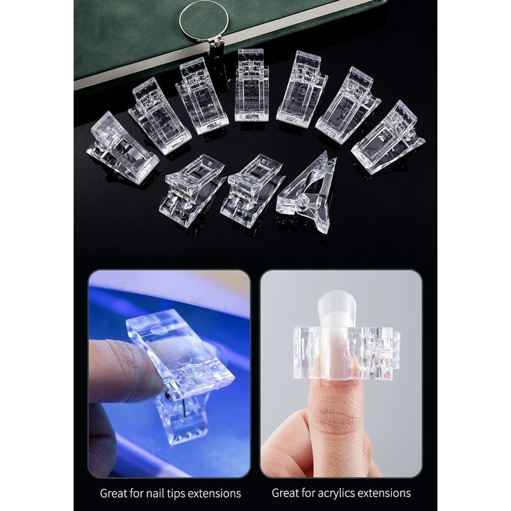 Nail Tips Clips Quick Poly Builder Gel DIY Extension Clamp Clips 6