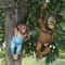 Monkey Chimp Hanging Rope Garden Ornament Outdoor Resin Statue Sculpture For Lawn Patio Decor 8