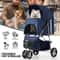 Blue Foldable Pet Stroller For Small Medium Dogs Portable Carrier With Sunshade 12