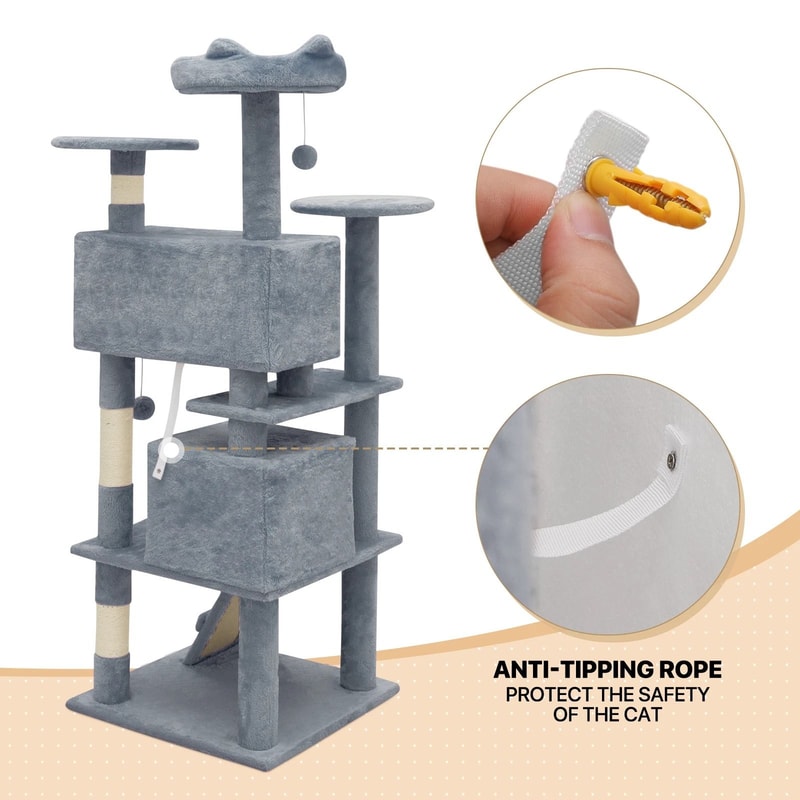 MultiLevel Cat Tree Tower With Scratching Posts Sturdy Kitten For Rest And Play 1