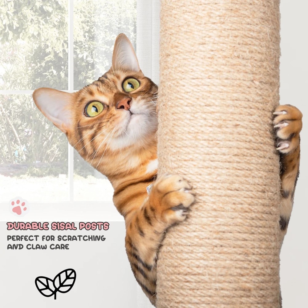 MultiLevel Cat Tree Tower With Scratching Posts Sturdy Kitten For Rest And Play 4