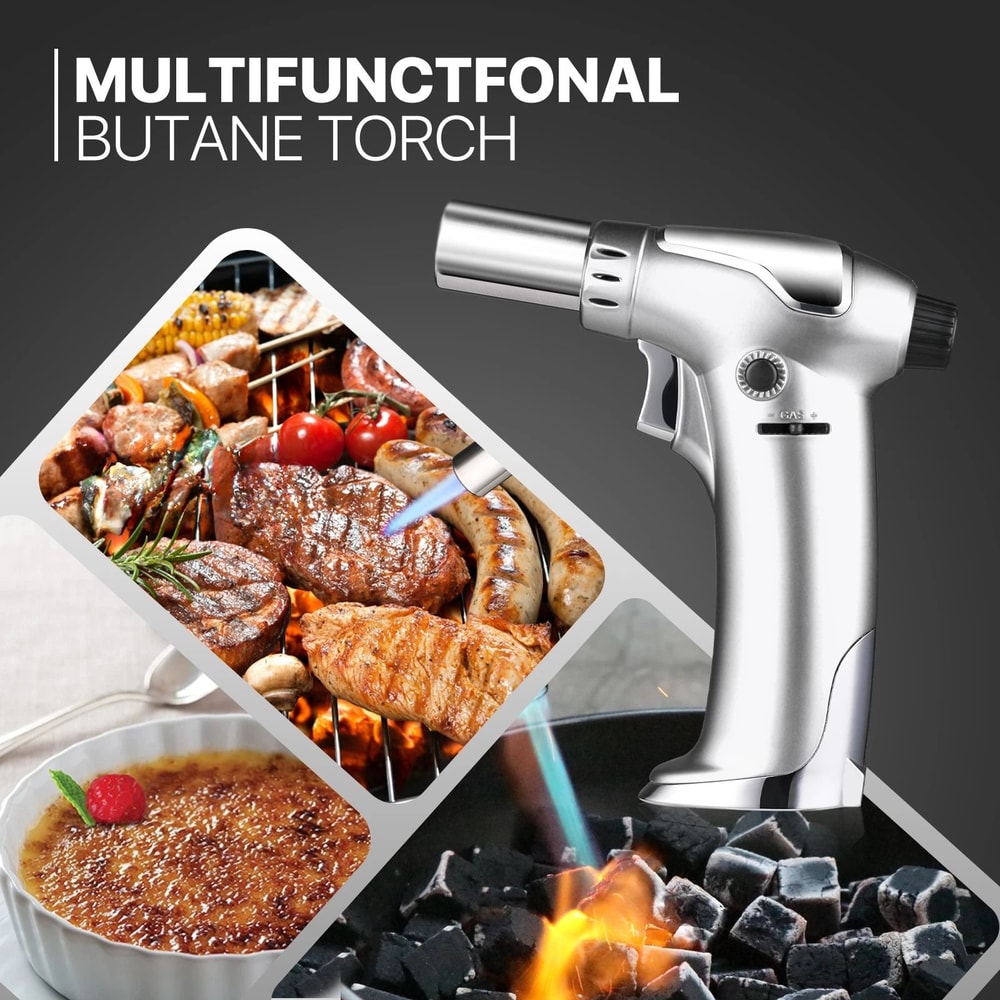 Windproof Torch Lighter Adjustable Refillable Frame For Cigars Culinary More 1