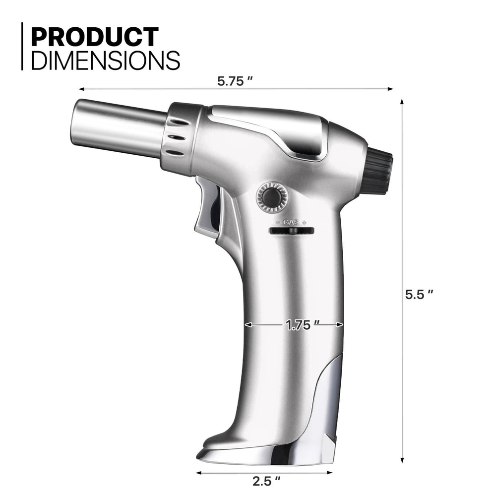 Windproof Torch Lighter Adjustable Refillable Frame For Cigars Culinary More 3