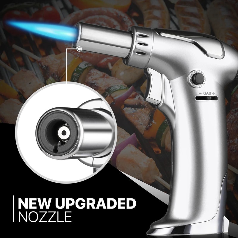 Windproof Torch Lighter Adjustable Refillable Frame For Cigars Culinary More 6