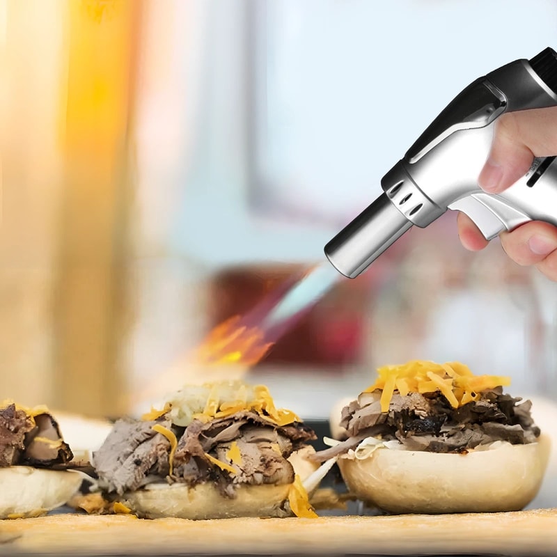 Windproof Torch Lighter Adjustable Refillable Frame For Cigars Culinary More 7