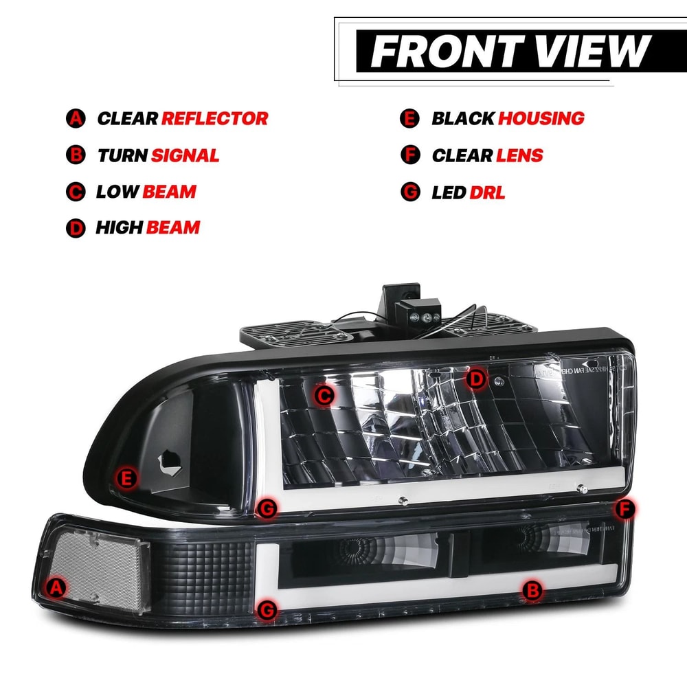 LED Running Light Bar Headlight Bumper Upgrade 9