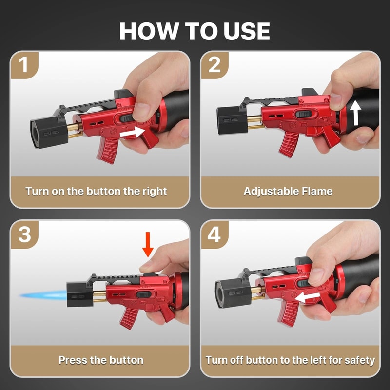 Refillable Cooking Torch Adjustable Jet Frame Multifunctional Gun Lighter 1