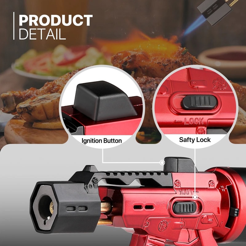Refillable Cooking Torch Adjustable Jet Frame Multifunctional Gun Lighter 6