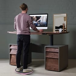 portable wobble balance board with gym grip handles for workout & fitness