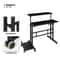 Rolling Adjustable Height Laptop Desk With Mouse Tray And CPU Stand Portable Workstation PC Table 4