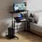 Rolling Adjustable Height Laptop Desk With Mouse Tray And CPU Stand Portable Workstation PC Table 0