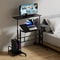 Rolling Adjustable Height Laptop Desk With Mouse Tray And CPU Stand Portable Workstation PC Table 0