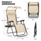 Foldable Zero Gravity Recliner Chair With Canopy Tray For Beach Outdoor Relaxation 9