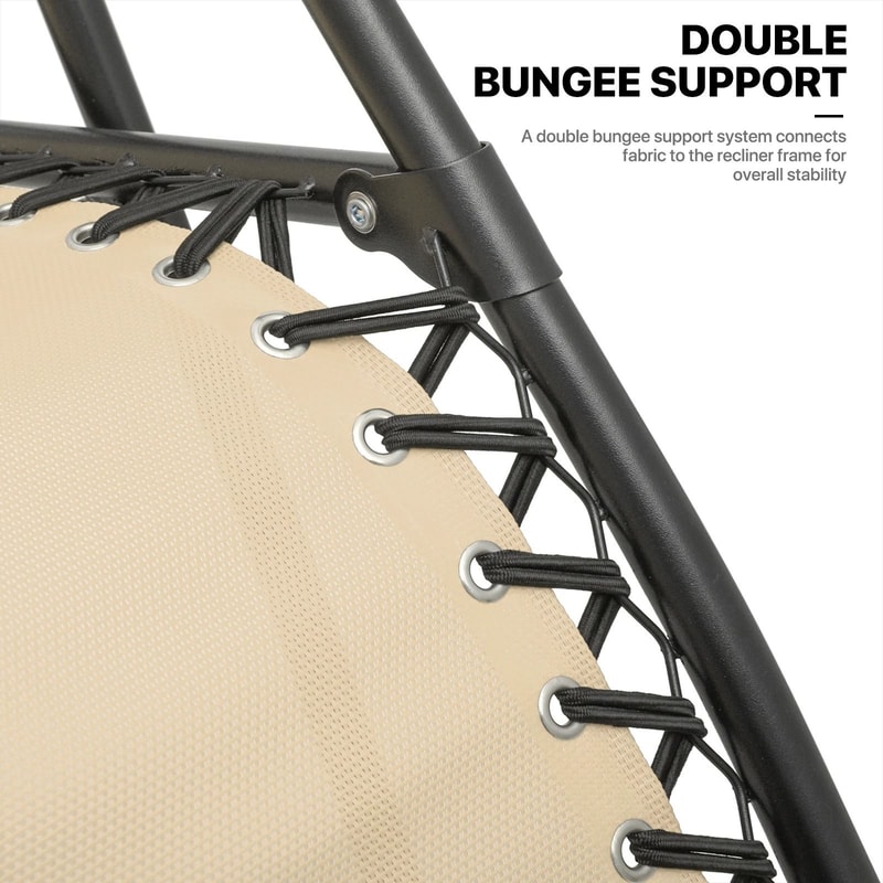 Foldable Zero Gravity Recliner Chair With Canopy Tray For Beach Outdoor Relaxation 2