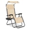 Foldable Zero Gravity Recliner Chair With Canopy Tray For Beach Outdoor Relaxation 5