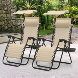 foldable zero gravity recliner chair with canopy & tray for beach & outdoor relaxation