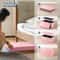 Light Pink Folding Storage Foot Stool With Flipping Lid SpaceSaving Storage Solution For Living Ro 2