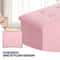 Light Pink Folding Storage Foot Stool With Flipping Lid SpaceSaving Storage Solution For Living Ro 3