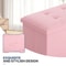 Light Pink Folding Storage Foot Stool With Flipping Lid SpaceSaving Storage Solution For Living Ro 3