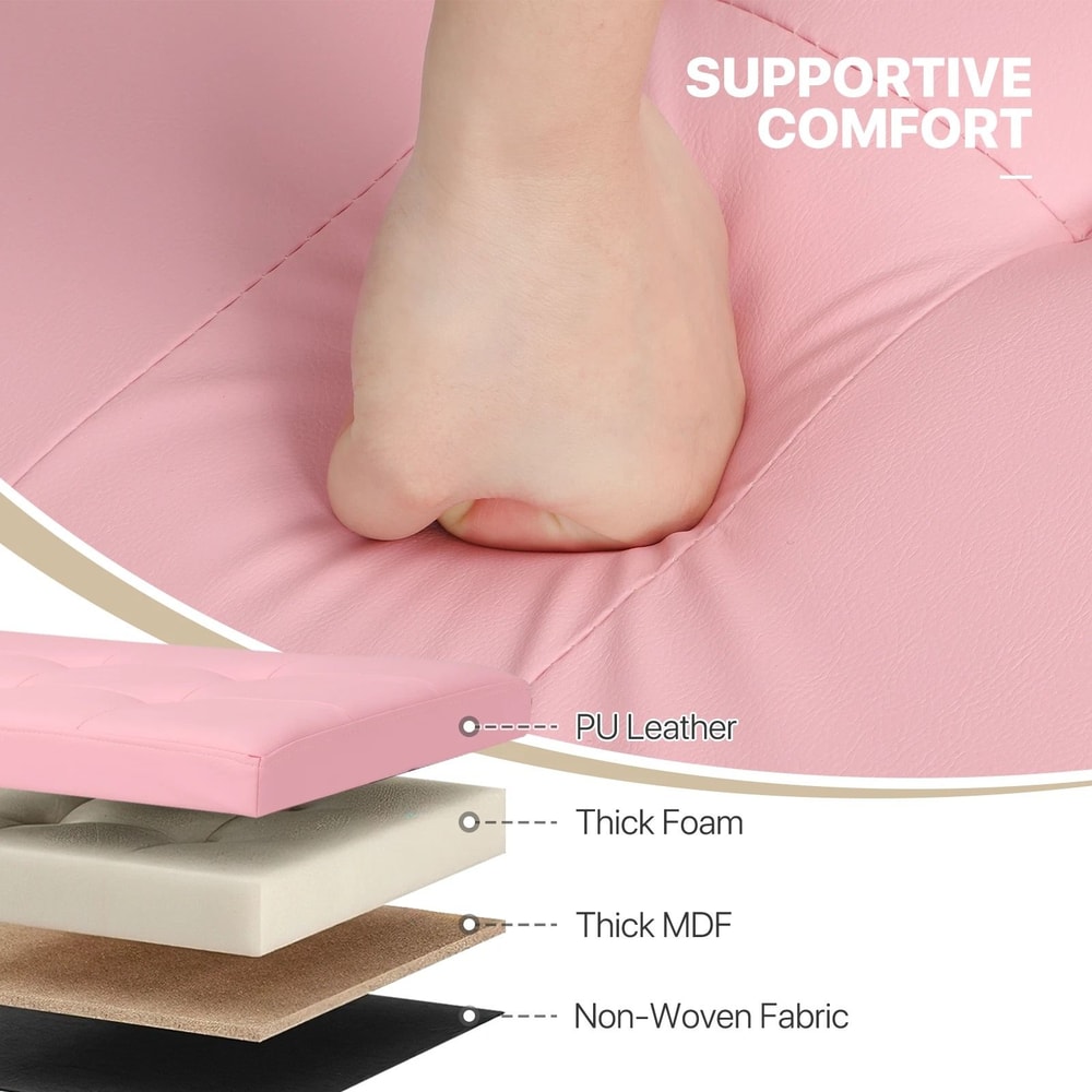 Light Pink Folding Storage Foot Stool With Flipping Lid SpaceSaving Storage Solution For Living Ro 4