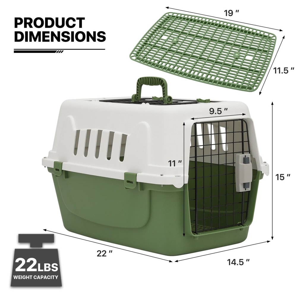 Plastic Pet Travel Carrier For Dogs And Cats HardSided Transporter Cage 8