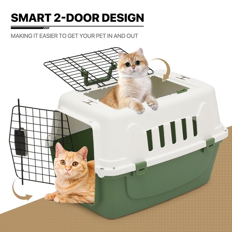 Plastic Pet Travel Carrier For Dogs And Cats HardSided Transporter Cage 7