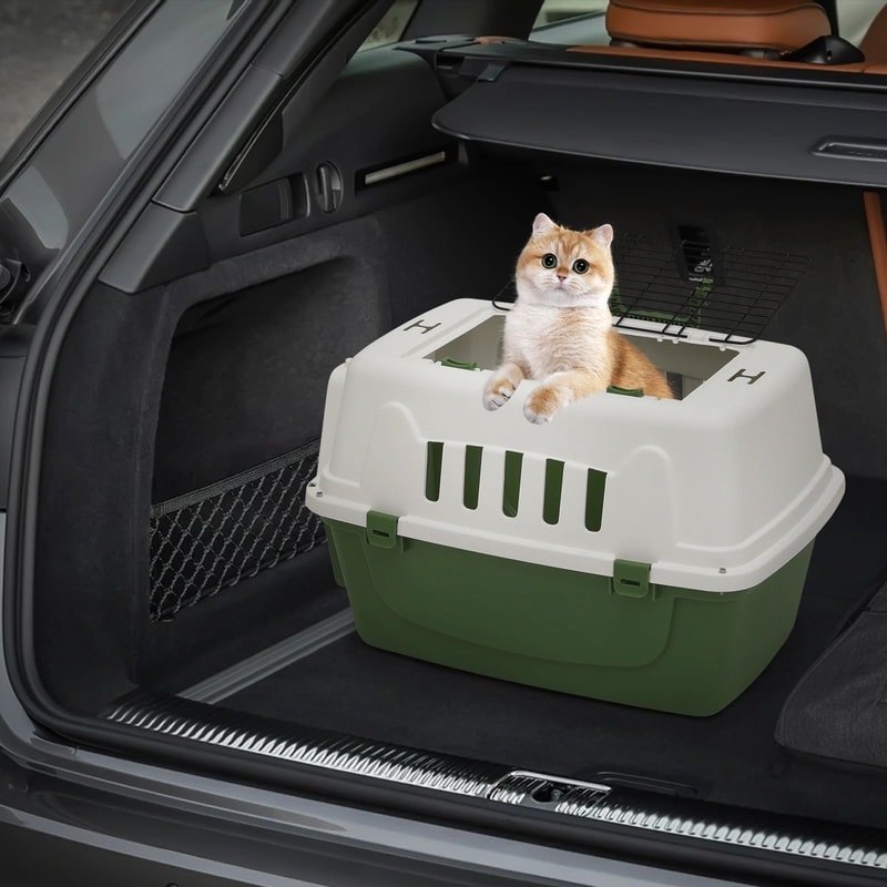 Plastic Pet Travel Carrier For Dogs And Cats HardSided Transporter Cage 6