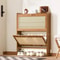 Shoe Storage Bamboo Organizer Shelf Slim Cabinet With Flip Door For Efficient Home Organization 5