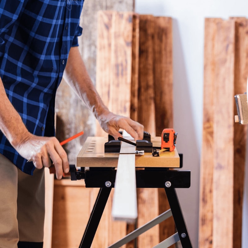 Foldable Work Bench With Adjustable Wood Top Portable Sturdy For Workshop And Home Use 3