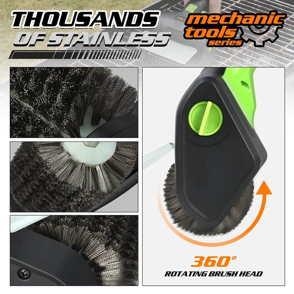 Rechargeable Cordless Electric Grill Cleaning Scrub Brush Durable Portable 5