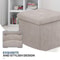 Storage Cube Footrest Stool With Classic Fabric For Living Room Home Decor 3