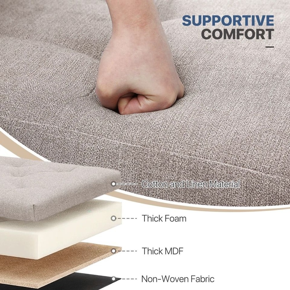 Storage Cube Footrest Stool With Classic Fabric For Living Room Home Decor 4